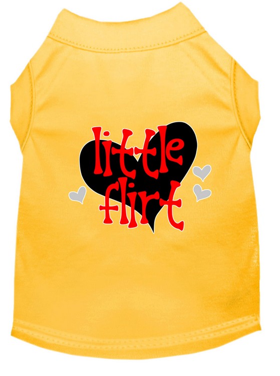 Little Flirt Screen Print Dog Shirt Yellow XS